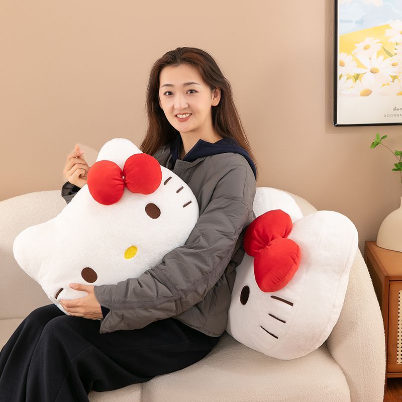 可爱猫头抱枕毛绒绒靠垫沙发床头靠枕车载靠枕午睡枕头生日礼物女