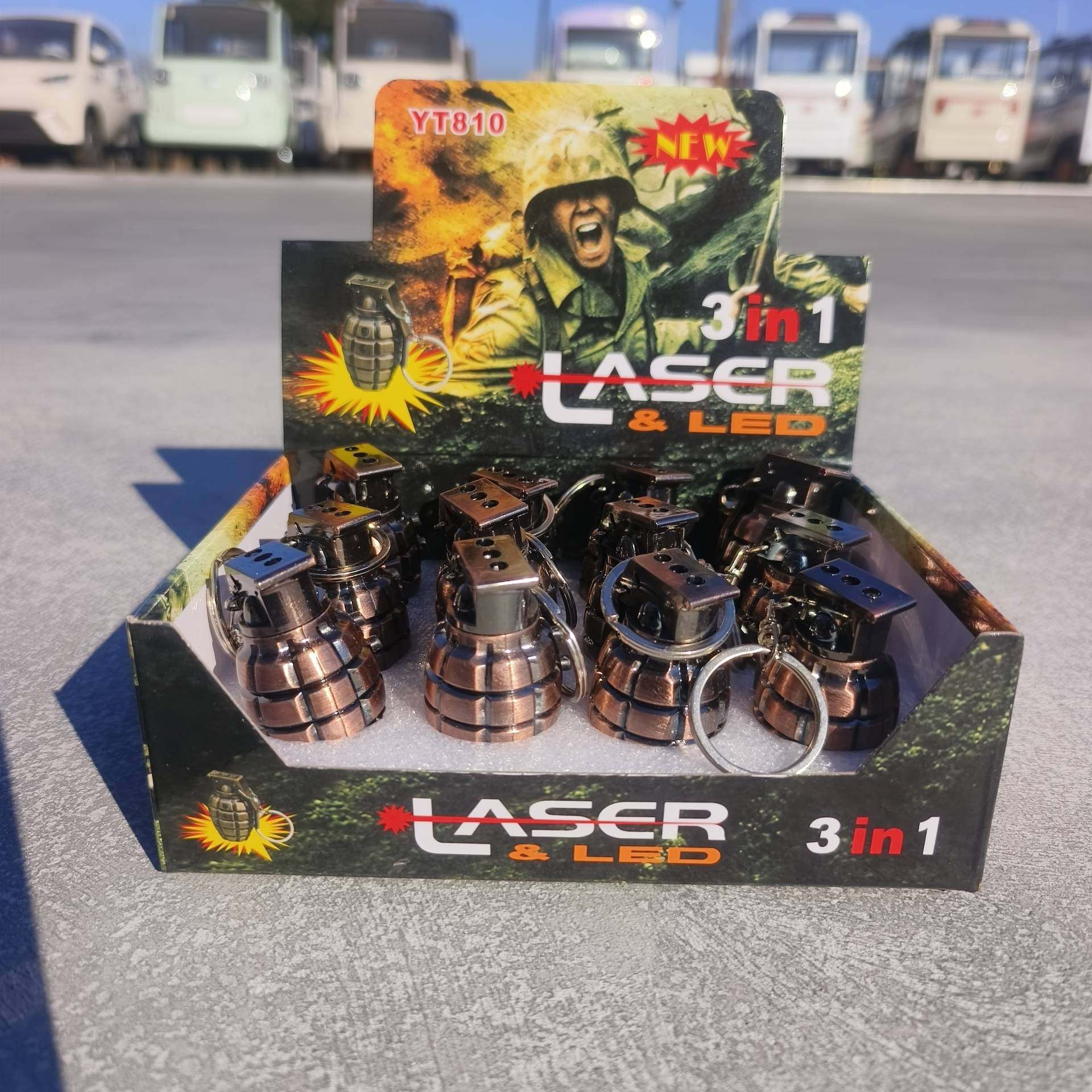 创意手雷造型红外线激光灯手电多功能二合一学生便携手电筒照明