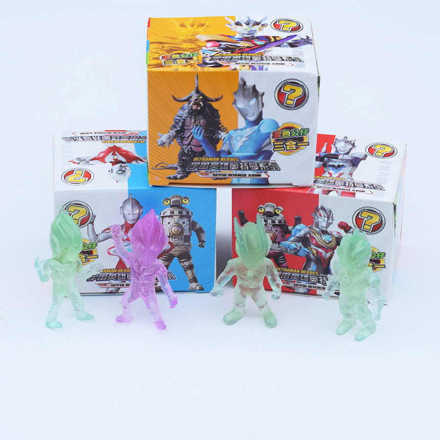 奥特曼透明变色公仔宇宙英雄创意遇光变色玩具迪迦赛文伽罗盲盒