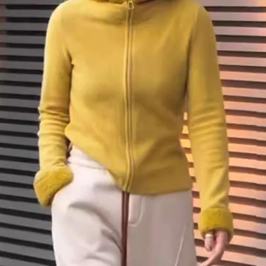 小香风慵懒设计感休闲时尚简约连帽开衫外套新款百搭显瘦上衣ins