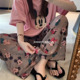 甜美可爱家居服宽松个性 长裤 两件套女 短袖 小众简约印花睡衣女新款