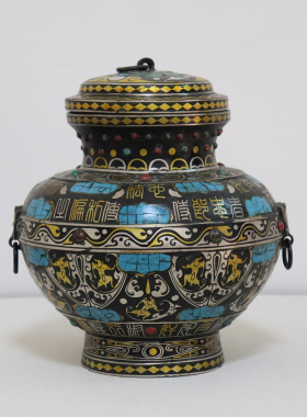 带绿松石奢华盖罐错金银魂力之美