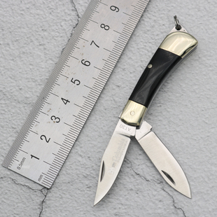 锋利折叠小刀小号钥匙刀户外440C随身迷你防身刀具便携双刃水果刀