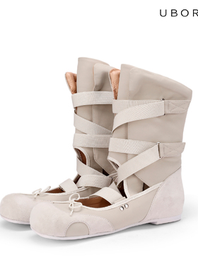 UBORYA设计师原创/【新品上市】芭蕾绑带平底优雅可爱短靴