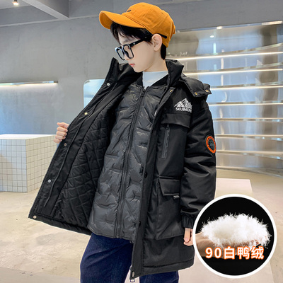 中长款加厚羽绒服内胆可拆冲锋衣