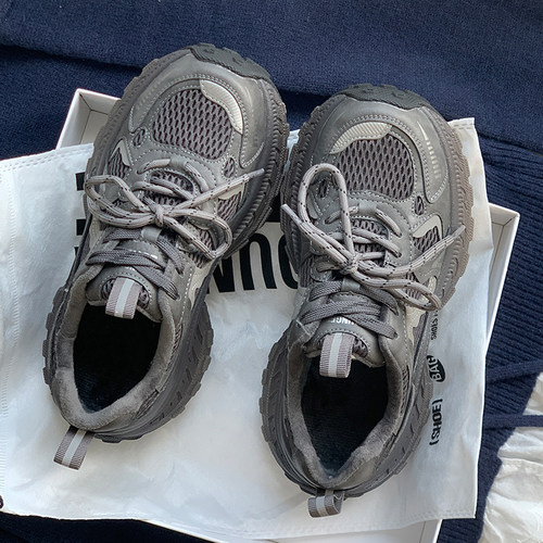 YOUNGER LURE老爹鞋2025新款今年流行爆款加绒厚底增高陪阔腿裤的