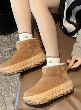 TGG团呱呱雪地靴女款2025新款U加绒保暖防寒滑厚底毛毛靴冬季棉鞋