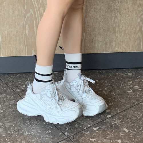 新款小个子女生内增高厚底老爹鞋