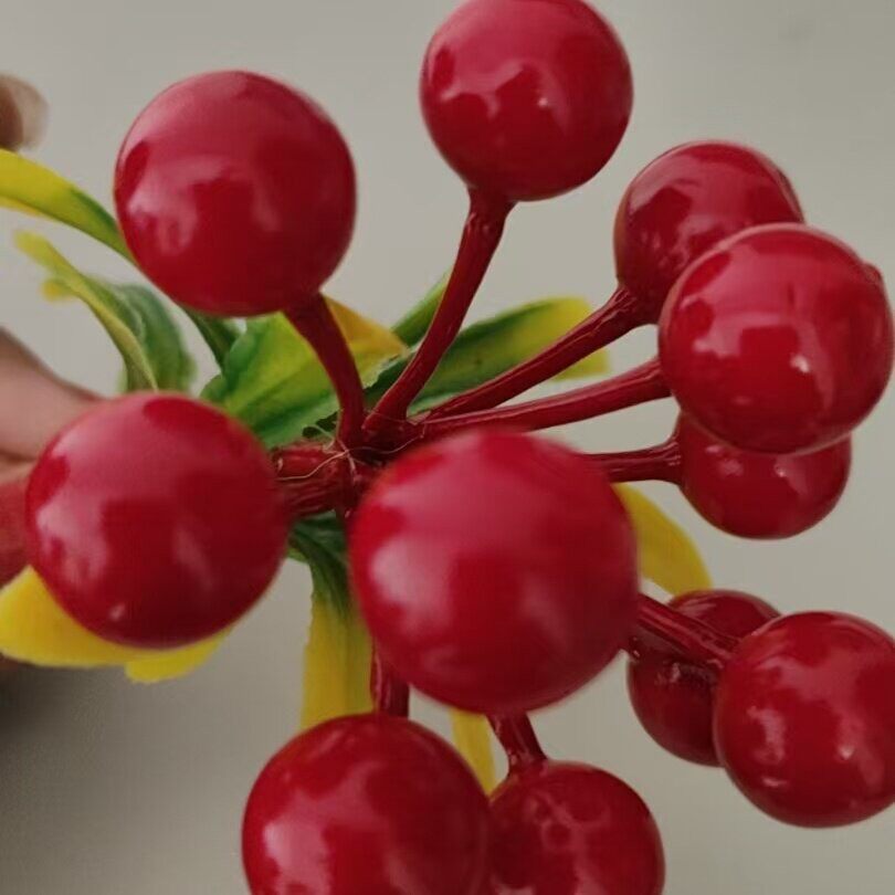 红果树手工折纸diy装饰发财果子硕果累累DIY节日装扮塑料红色果串