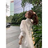 轻薄衬衫 蕾丝长袖 2026新款 上衣气质防晒衫 温柔风衬衣 外套法式 爆款