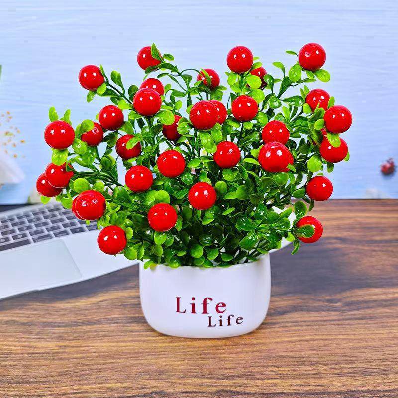乔迁大吉花艺life瓶发财果装饰