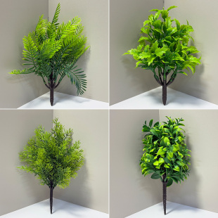 微景观仿真绿植假树鱼缸造景仿真竹松树沙盘模型diy摆件塑料假花