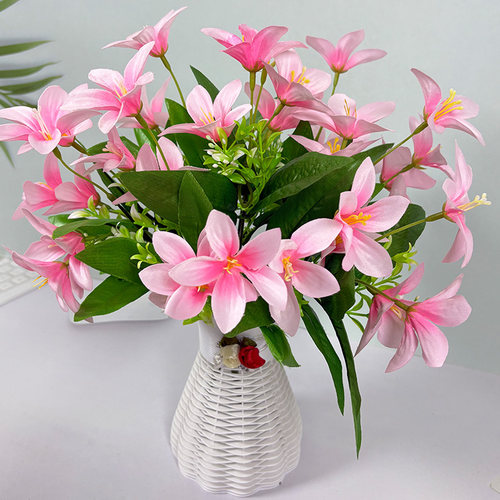 仿真花百合装饰假花绢花摆设家居