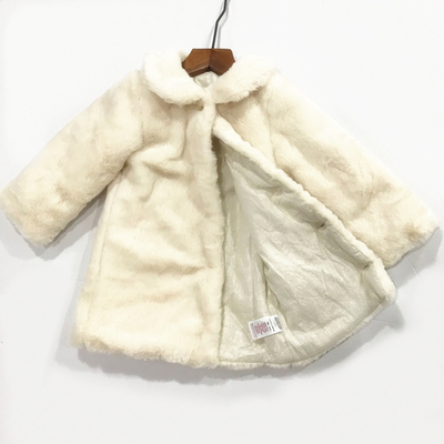 精品秋冬乳白色毛绒中长款仿皮草