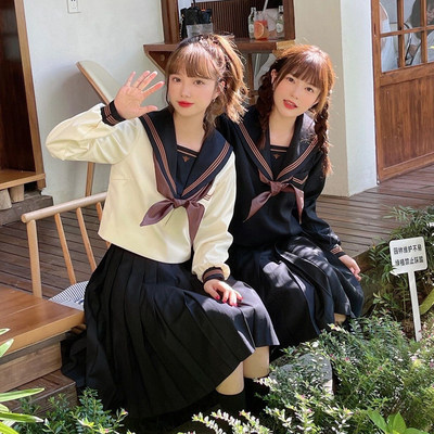 RENTAL JK UNIFORM SKIRT JAPANESE LONG-SLEEVED SAILOR UNIFORM COLLEGE STYLE SUIT CLASS UNIFORM SCHOOL UNIFORM GIRL GRADUATION PHOTO