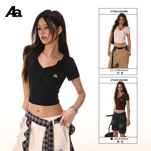 ACMEAURA美式复古辣妹短袖t恤