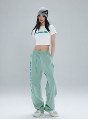ACMEAURA原创爵士舞品牌hiphop美式小众辣妹裤薄荷绿运动束脚长裤