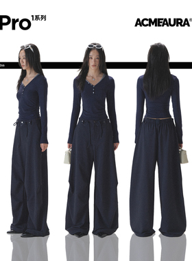 ACMEAURA伞兵裤女2025新款松弛感裤子显瘦裤子韩版独特超好看裤子