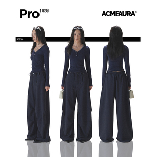 女2025新款 独特超好看裤 松弛感裤 子韩版 子 子显瘦裤 ACMEAURA伞兵裤