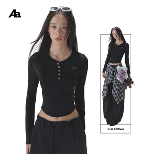 针织衫 ACMEAURA针织衫 女2025外搭黑色针织上衣高级感超好看