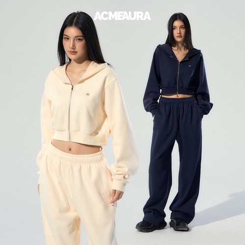 ACMEAURA连帽拉链卫衣女2025新款巨好看的早秋卫衣慵懒风宽松外套