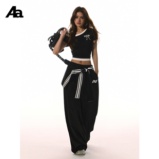 ACMEAURA设计感小众可拆卸腰搭阔腿裤 女夏百搭运动宽松直筒休闲裤