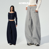 高腰卫裤 女秋季 慵懒风宽松弯刀裤 ACMEAURA美式 抽绳垂感拖地休闲裤