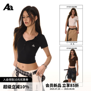 修身 ACMEAURA t恤女夏季 美式 显瘦上衣 复古辣妹短袖