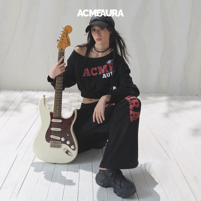 休闲裤新款宽松bf慵懒风直筒裤