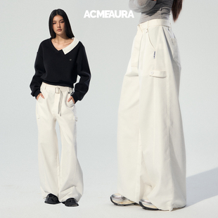 潮流高级感显瘦百搭白色阔腿裤 时尚 女2025年新款 ACMEAURA休闲裤