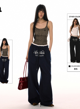 ACME AURA美式复古简约字母印花垂坠感日常舒适夏季女阔腿裤