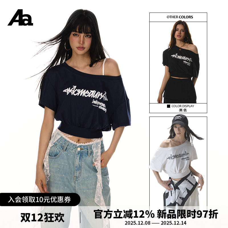 ACMEAURA嘻哈风印花蝙蝠袖T恤