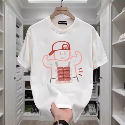 新款短袖t恤男夏季韩版潮流简约半袖上衣港风宽松休闲潮牌体恤衫