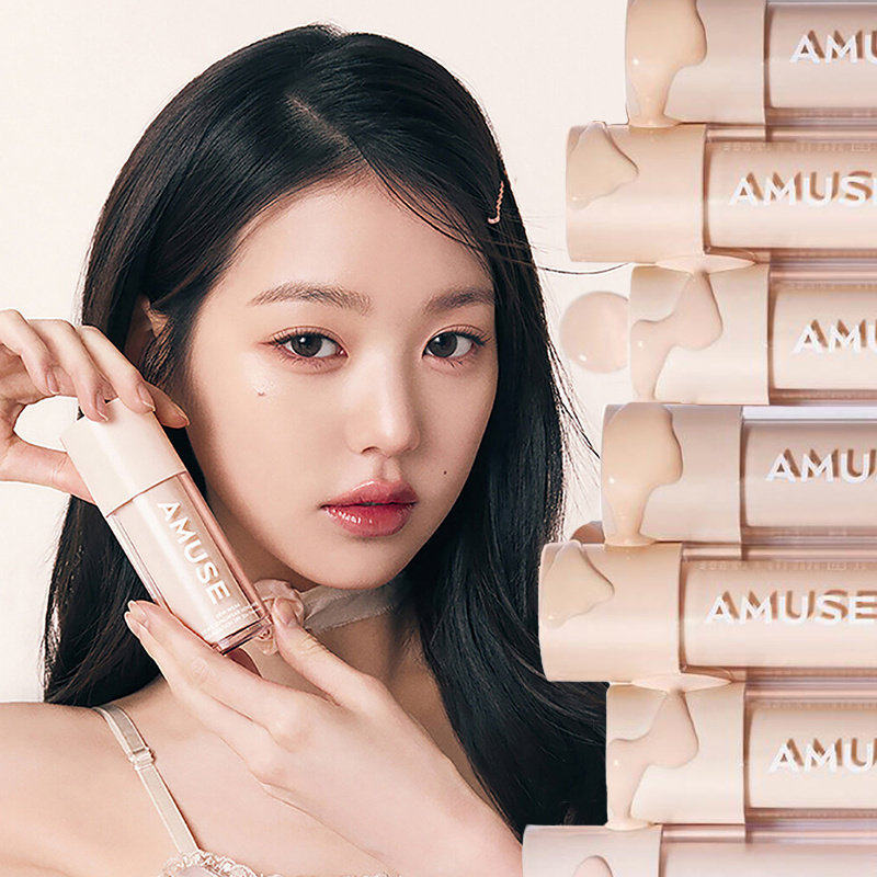 韩国正品AMUSE果冻粉底液水润持妆SPF50+水光肌干皮专用粉底液