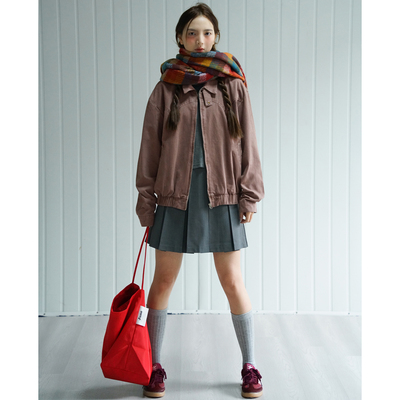 NBN脏粉色水洗巴恩风工装夹克秋