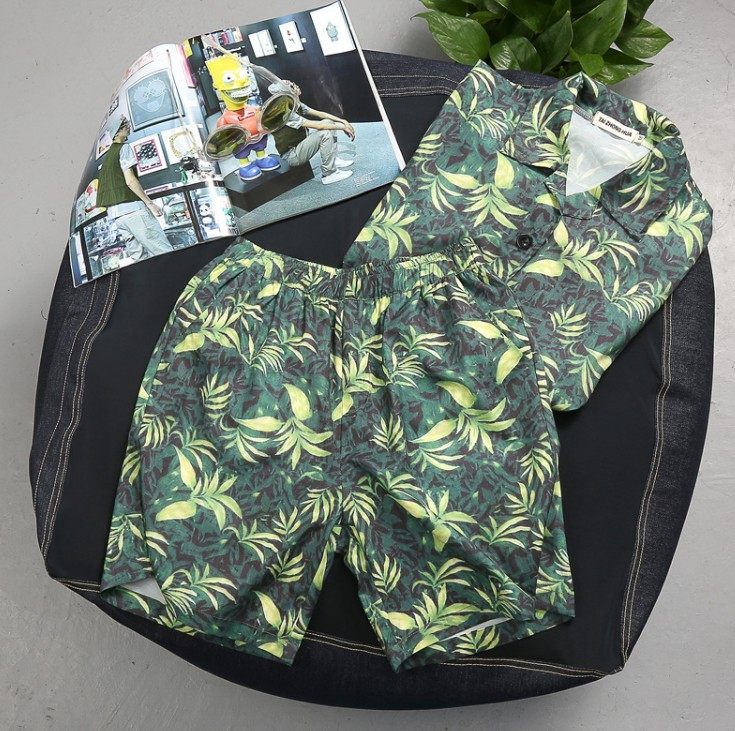 韓國ulzzang原宿bf風複古碎花樹葉情侶裝短褲男女寬松五分沙灘褲在類目 男裝, 休閒褲中 - 來自Buy2taobao.com提供專業的淘寶代購服務