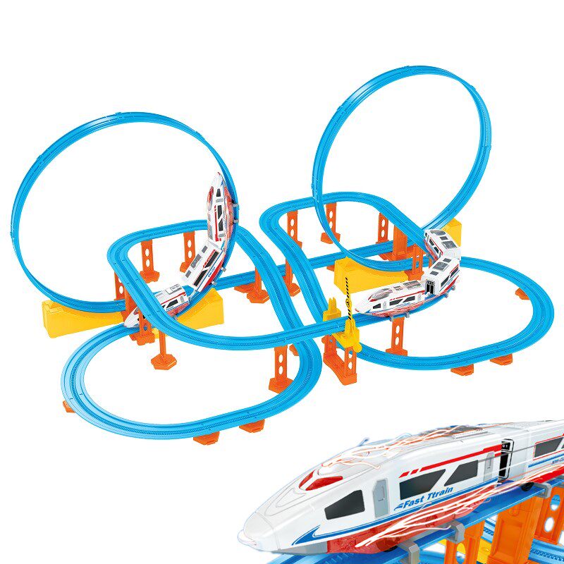 NEW ELECTRIC FUXING HARMONY HIGH-SPEED RAIL TRAIN MULTI-LAYER ROTARY RAIL CAR CHILDRENS TOYS PUZZLE 3-8 YEARS OLD