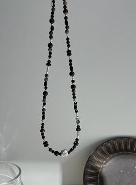 吊坠925银 JIUJIU【朝阳】时尚百搭“朝”字系列手作黑色系项链