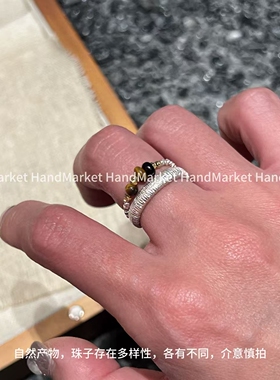 925银戒指 JIUJIU【碎银撞色弹力戒指】百搭小众精致时尚戒指1014