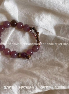 925银手链 JIUJIU【葡萄拼接双层珠珠】手工气质百搭复古法式1120