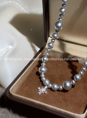 吊坠925银 【雪花约会轻奢珠珠】时尚百搭气质氛围感圣诞节设计感