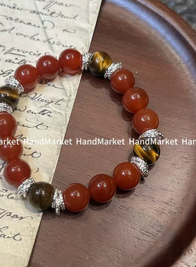 925银手链 JIUJIU【柏林花事】手工气质轻奢百搭复古彩色单圈0207