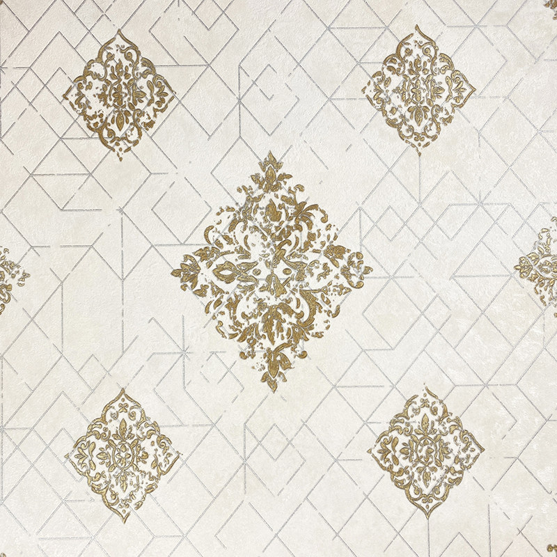 欧式轻奢几何菱形壁纸 卧室客厅电视背景墙家居PVC防水环保墙纸