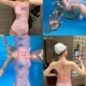连体泳衣女2025新款 学生 专业游泳馆竞速遮肚泳衣泡温泉高级感泳装