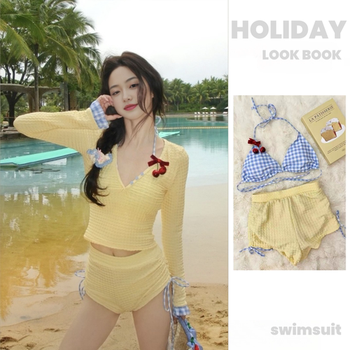 2025新款分体泳衣女三件套辣妹