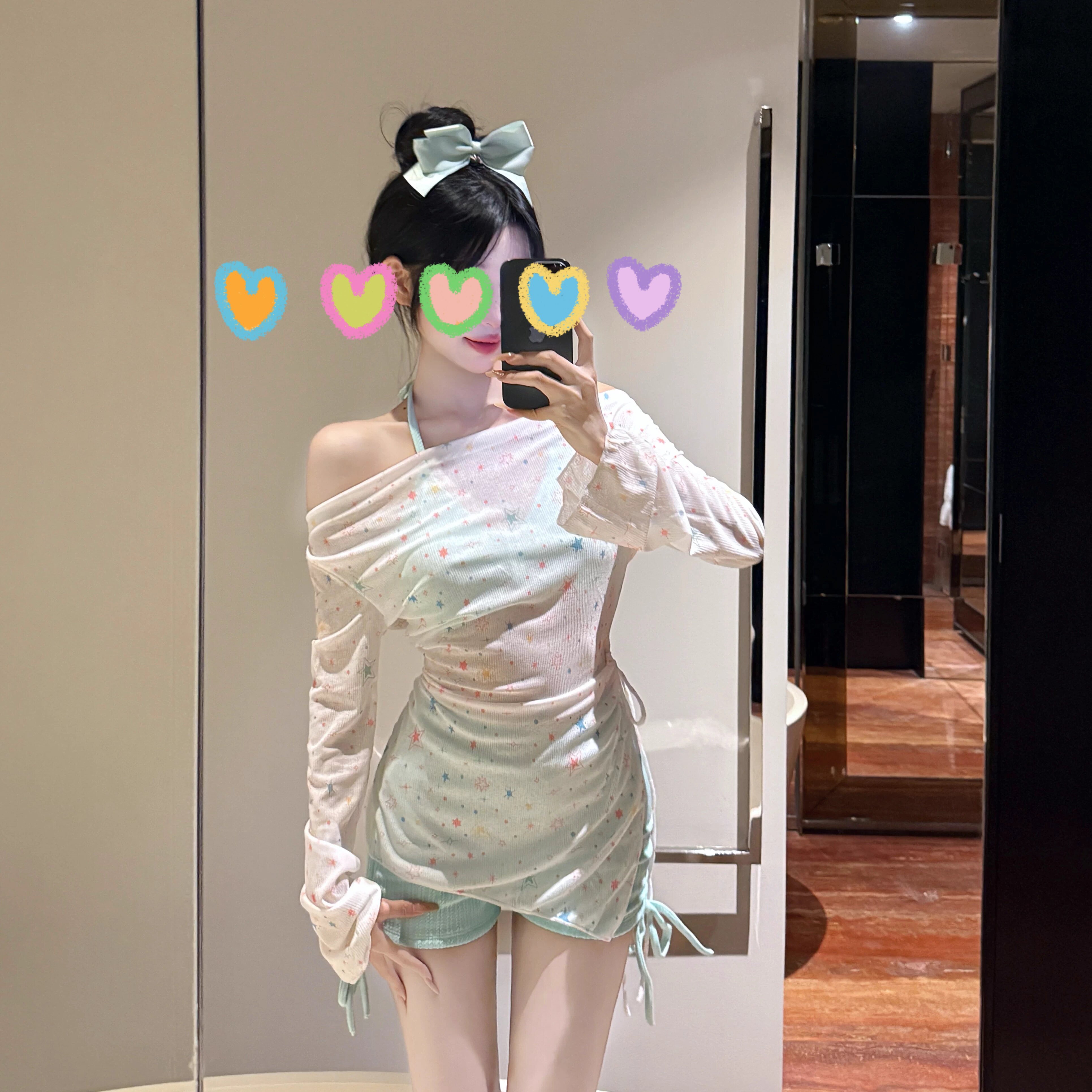 分体三件套新款泳衣女保守显瘦罩衫防晒度假海边泳装温泉性感