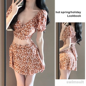 2025新款 女小清新保守分体遮肉显瘦温泉性感 泳衣女比基尼分体泳装