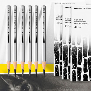 传奇之路专业绘画铅笔2B4B8B美术生专用素描速写笔绘图笔初学者手绘工具学生考试书写HB软性碳笔特软中碳