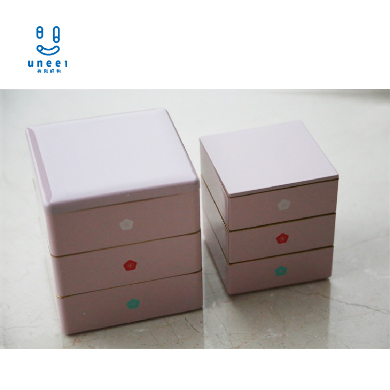 日式风精致进口3层树脂便当盒