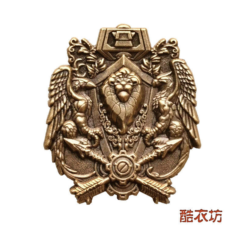 新品朋克魔兽联盟哈雷摩托双鹰复古族徽合金徽章徽标胸针纪念章